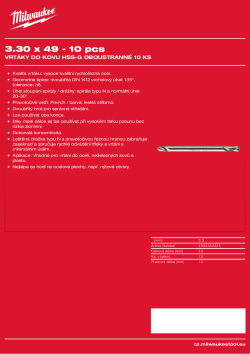 MILWAUKEE HSS-Ground Drills Double Ended / 10 pack 4932352225 A4 PDF