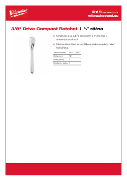 MILWAUKEE ⅜″ kompaktní ráčna 4932479650 A4 PDF