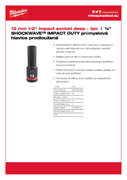 MILWAUKEE SHOCKWAVE™ IMPACT DUTY IMPACT SOCKETS 4932480330 A4 PDF