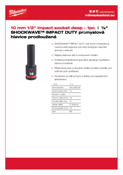 MILWAUKEE SHOCKWAVE™ IMPACT DUTY IMPACT SOCKETS 4932480328 A4 PDF