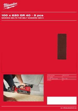 MILWAUKEE Sanding Belts for Belt Sanders Gen II 4932341610 A4 PDF