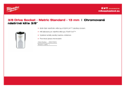 MILWAUKEE Nástrčný klíč  ⅜″ metrický 13 mm 4932478343 A4 PDF