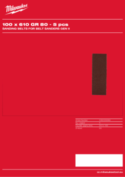 MILWAUKEE Sanding Belts for Belt Sanders Gen II 4932355068 A4 PDF