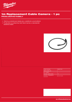 MILWAUKEE 1m náhradní kabelová kamera pro M-spector kameru 48530150 A4 PDF