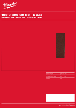 MILWAUKEE Sanding Belts for Belt Sanders Gen II 4932341612 A4 PDF