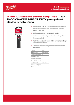 MILWAUKEE SHOCKWAVE™ IMPACT DUTY IMPACT SOCKETS 4932480332 A4 PDF