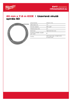 MILWAUKEE 20 mm x 7.6 m spirála s koncovkou 4932471703 A4 PDF