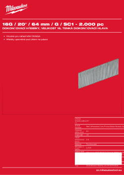 MILWAUKEE 16G Finish Nails II Angled 4932492586 A4 PDF