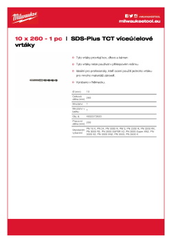 MILWAUKEE SDS-Plus TCT Multipurpose Drills 4932373920 A4 PDF