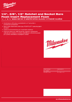 MILWAUKEE Prázdná pěnová vložka na ráčnu a nástrčné hlavice¼″, ⅜″ & ½″ 4932498740 A4 PDF