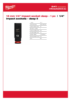 MILWAUKEE SHOCKWAVE™ IMPACT DUTY IMPACT SOCKETS 4932480262 A4 PDF