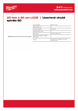 MILWAUKEE 20 mm x 600 mm vodící spirála 4932471709 A4 PDF