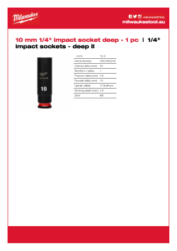 MILWAUKEE SHOCKWAVE™ IMPACT DUTY IMPACT SOCKETS 4932480259 A4 PDF