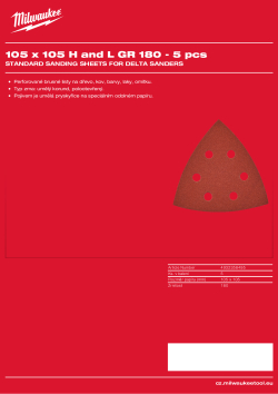 MILWAUKEE Standard Sanding Sheets for Delta Sanders 4932358495 A4 PDF