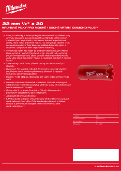 MILWAUKEE Diamond Max wet holesaws 49565605 A4 PDF