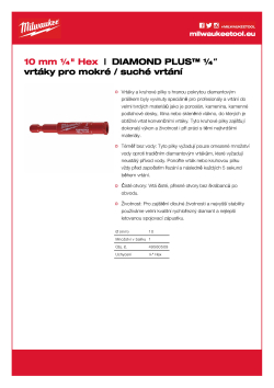 MILWAUKEE Diamond Max wet drill bits 49560509 A4 PDF
