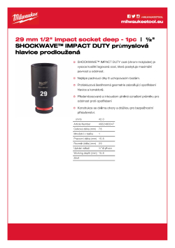 MILWAUKEE SHOCKWAVE™ IMPACT DUTY IMPACT SOCKETS 4932480347 A4 PDF