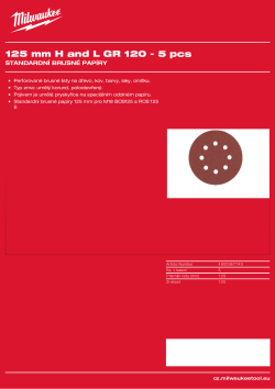 MILWAUKEE Standard Sanding Sheets for Random Orbital Sanders 4932367743 A4 PDF