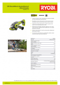 RYOBI R18AG7 18V Bezuhlíková akumulátorová úhlová bruska 5133002852 A4 PDF