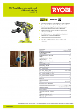 RYOBI R18PD7 18V Bezuhlíková akumulátorová příklepová vrtačka 5133003941 A4 PDF