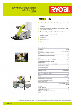 RYOBI LTS180 18V Akumulátorová řezačka obkladů a dlažeb 5133000154 A4 PDF