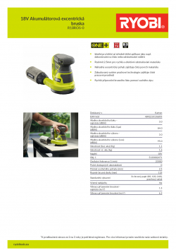 RYOBI R18ROS 18V Akumulátorová excentrická bruska 5133002471 A4 PDF