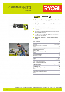 RYOBI R18RS7 18V Bezuhlíková akumulátorová šavlová pila 5133003809 A4 PDF