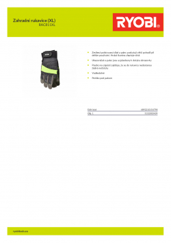 RYOBI RAC811 Zahradní rukavice (XL) 5132003439 A4 PDF