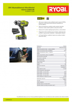 RYOBI R18IW3 18V Akumulátorový třírychlostní rázový utahovák 5133003574 A4 PDF