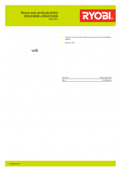 RYOBI RAC351 Řezné nože do Ryobi drtičů RSH2400R a RSH2545B 5132002646 A4 PDF