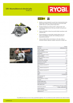 RYOBI R18CS 18V Akumulátorová okružní pila 5133002338 A4 PDF