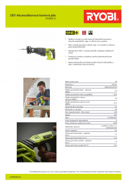 RYOBI R18RS 18V Akumulátorová šavlová pila 5133002637 A4 PDF