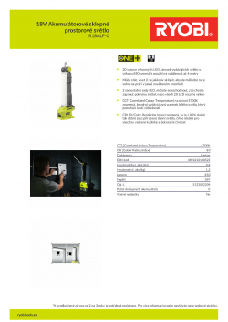 RYOBI R18ALF 18V Akumulátorové sklopné prostorové světlo 5133002304 A4 PDF