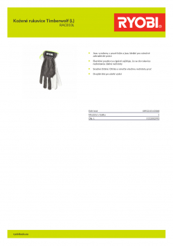 RYOBI RAC810L Kožené rukavice Timberwolf (L) 5132002993 A4 PDF