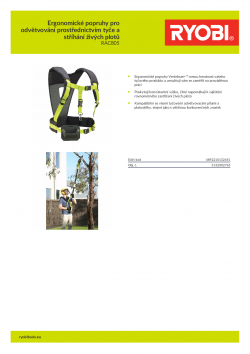 RYOBI RAC805 Ergonomické popruhy pro odvětvování prostřednictvím tyče a stříhání živých plotů 5132002765 A4 PDF