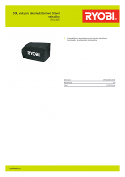 RYOBI RAC405 50L vak pro akumulátorové trávní sekačky 5132002446 A4 PDF