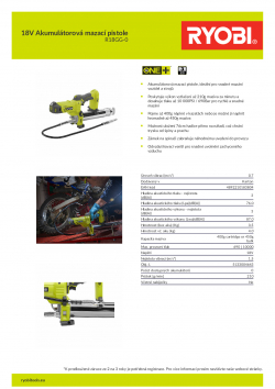 RYOBI R18GG 18V Akumulátorová mazací pistole 5133004643 A4 PDF