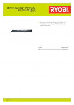 RYOBI RAC310 55cm Hedgesweep™ příslušenství pro plotostřihy Ryobi 5132002776 A4 PDF