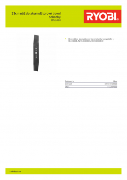 RYOBI RAC434 33cm nůž do akumulátorové travní sekačky 5132004516 A4 PDF