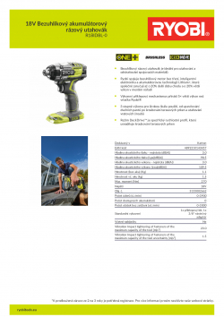 RYOBI R18IDBL 18V Bezuhlíkový akumulátorový rázový utahovák 5133002662 A4 PDF