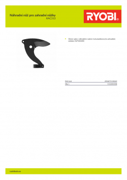 RYOBI RAC313 Náhradní nůž pro zahradní nůžky 5132003308 A4 PDF