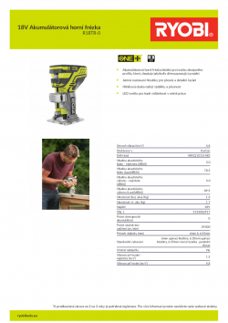 RYOBI R18TR 18V Akumulátorová horní frézka 5133002917 A4 PDF