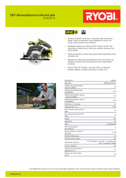 RYOBI R18CSP 18V Akumulátorová okružní pila 5133002628 A4 PDF