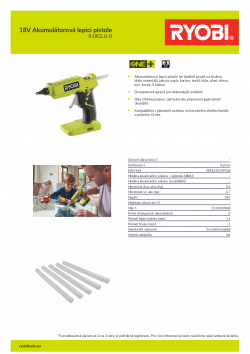 RYOBI R18GLU 18V Akumulátorová lepicí pistole 5133002868 A4 PDF