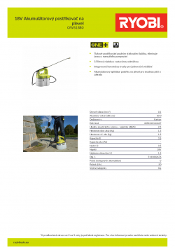 RYOBI OWS1880 18V Akumulátorový postřikovač na plevel 5133002676 A4 PDF