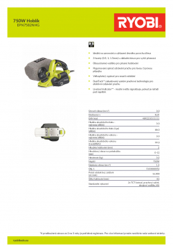 RYOBI EPN7582 750W Hoblík 5133000352 A4 PDF