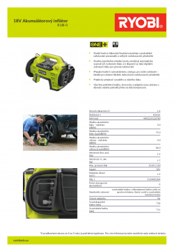 RYOBI R18I 18V Akumulátorový inflátor 5133001834 A4 PDF