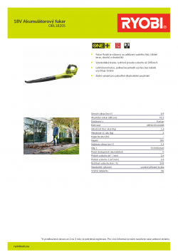 RYOBI RBL1820S 18V Akumulátorový fukar 5133002663 A4 PDF