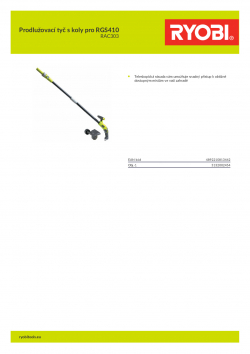 RYOBI RAC303 Prodlužovací tyč s koly pro RGS410 5132002454 A4 PDF
