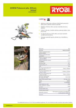 RYOBI EMS305RG 2200W Pokosová pila, 305mm kotouč 5133002861 A4 PDF